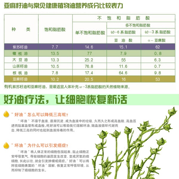 亞麻籽油在現實生活中(zhōng)的功效和作(zuò)用(yòng)